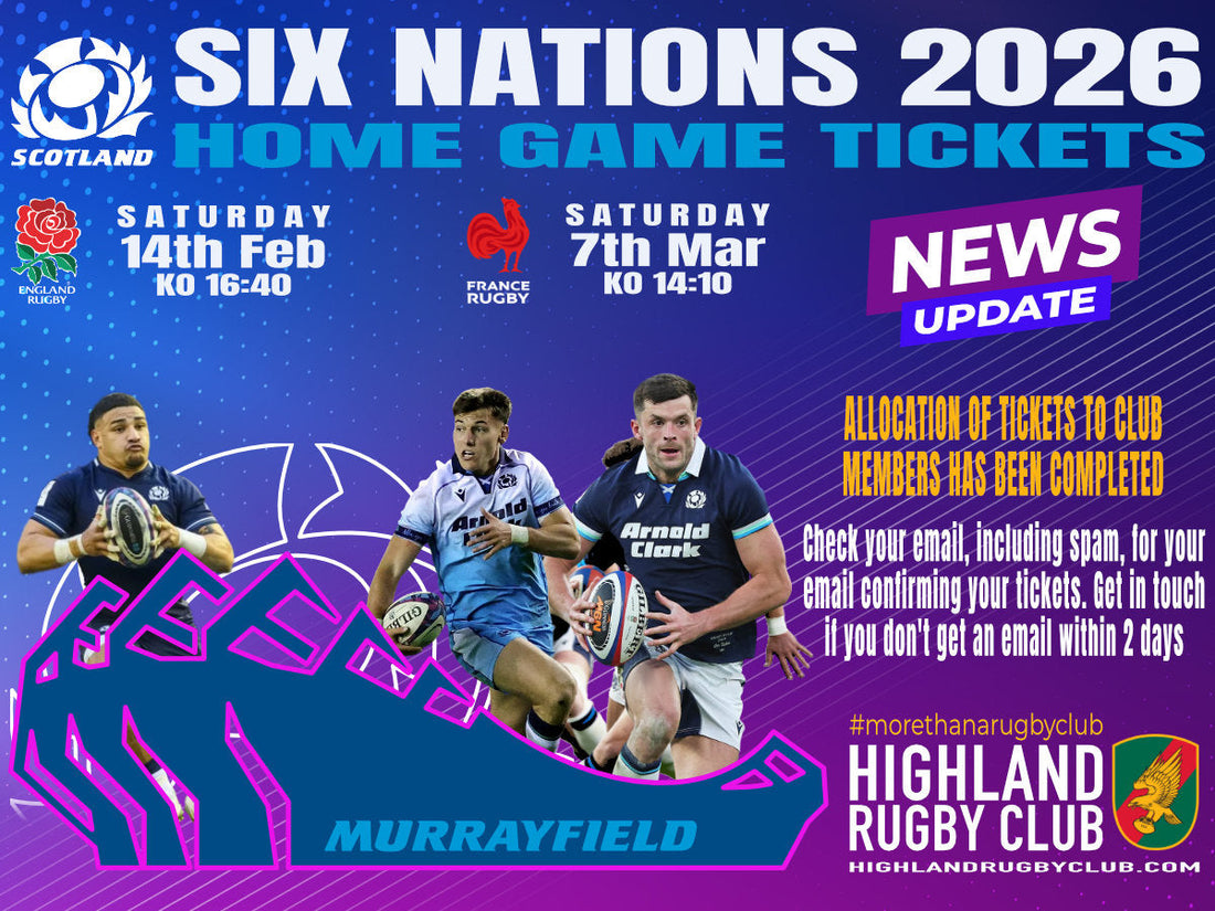 6 Nations 2026 Scotland Home Game Ticket UPDATE