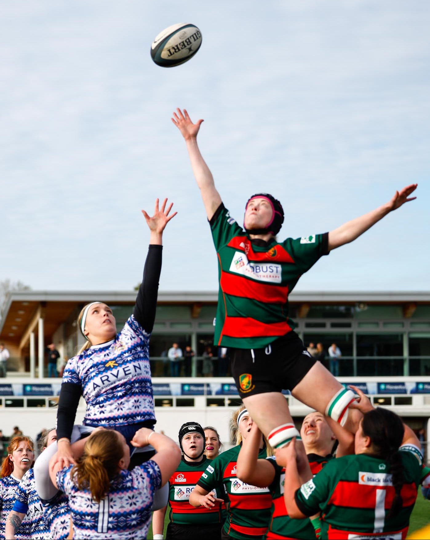 Women’s rugby lineout action at Canal Park, Inverness